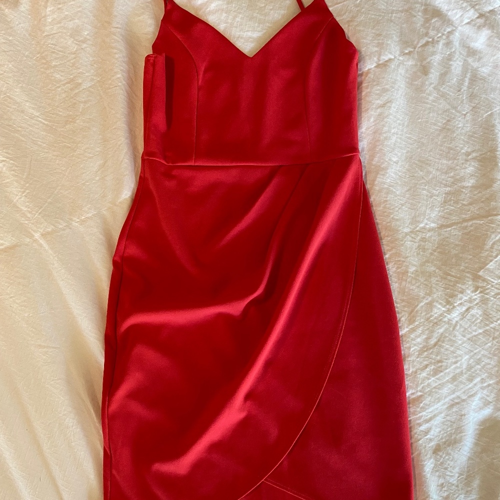 Lulus Tulip Mini Dress Strawberry Size Medium